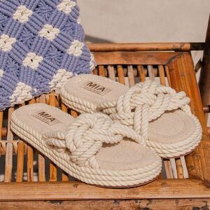 MIA Cream Rope Sandals